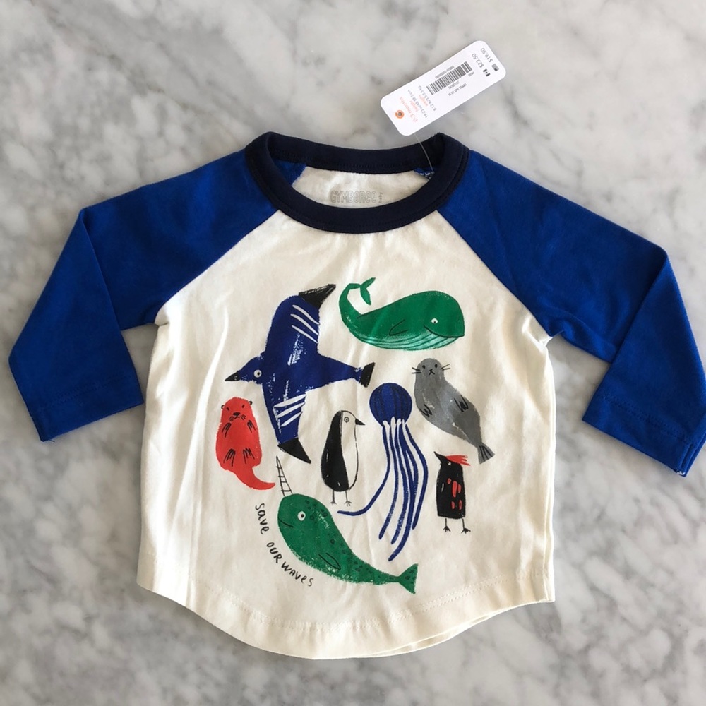 NWT OCEAN THEME SHIRT BABY 0-3 MONTHS